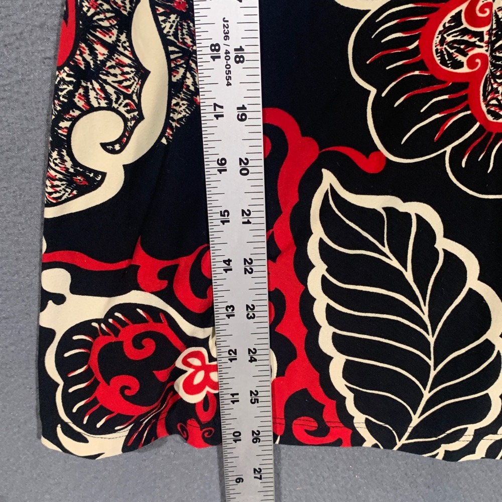 Y2K‎ IN Studio Womens Black Red Floral Paisley V-Neck Empire Waist Tunic Top S - Picture 6 of 7